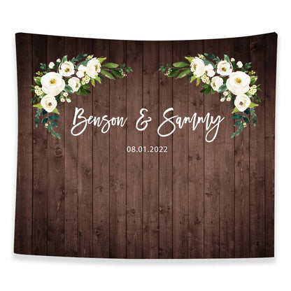 Floral Wood Wedding Backdrop2