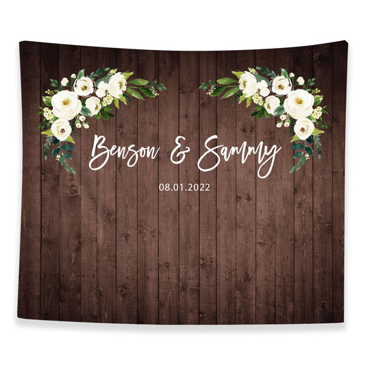 Floral Wood Wedding Backdrop2
